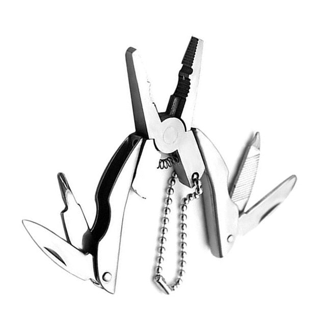 FNICEL - Silver Mini Bent Multifunctional Tool 9 in 1