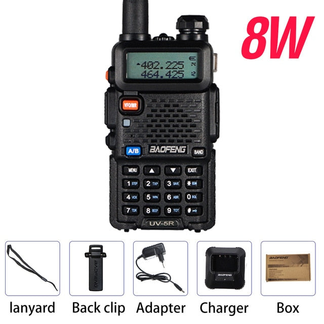 Baofeng - 8W UV-5R Dual Band Walkie FM Transceiver Amateur Ham CB Radio