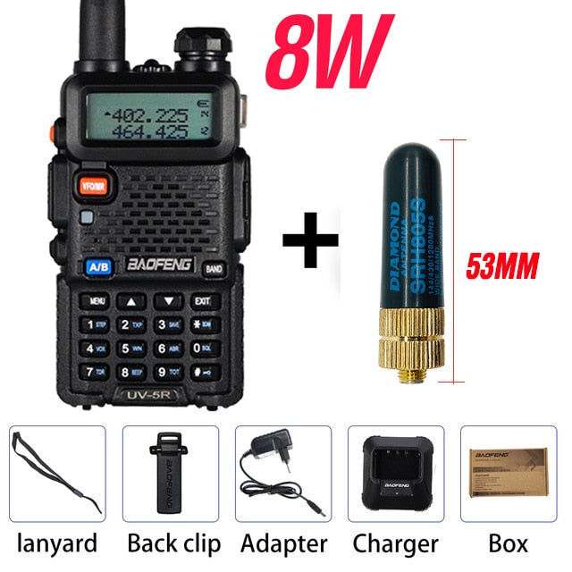 Baofeng - 8W UV-5R Dual Band Walkie FM Transceiver Amateur Ham CB Radio