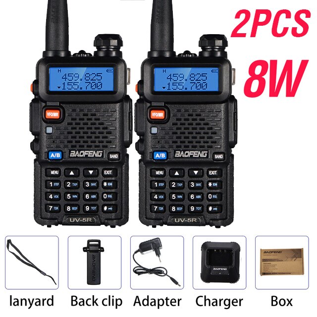 Baofeng - 8W UV-5R Dual Band Walkie FM Transceiver Amateur Ham CB Radio