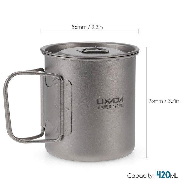 Lixada - Ultralight Titanium Mug 300/350/550/650ml